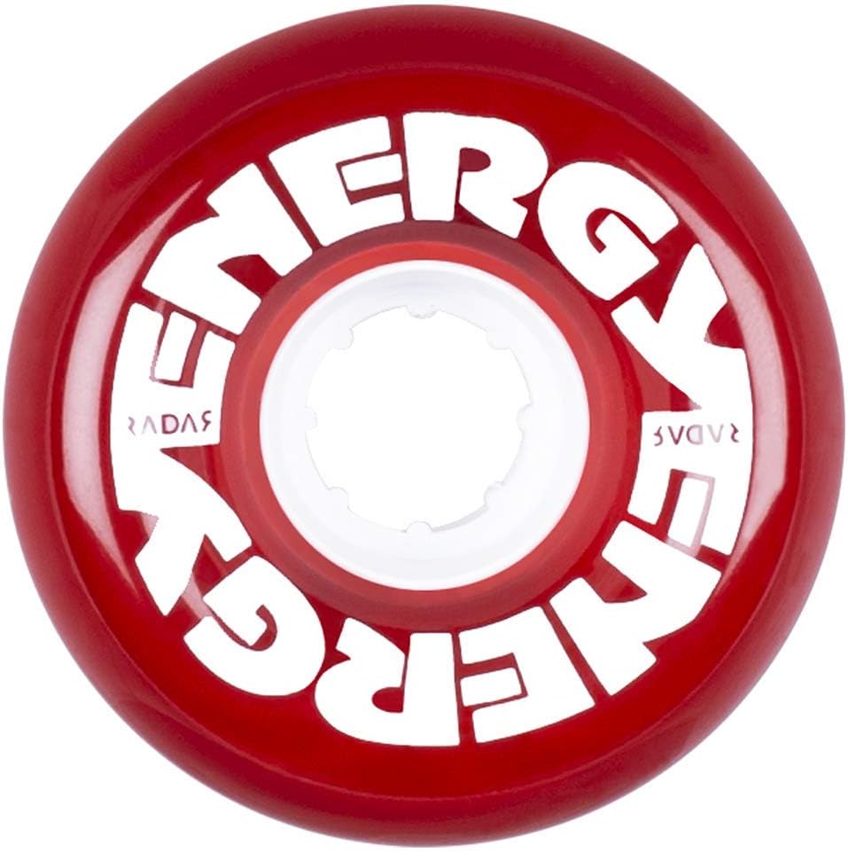 Radar Energy Roller Skate Wheels 65mm 78a - Clear Red (4 Pack)