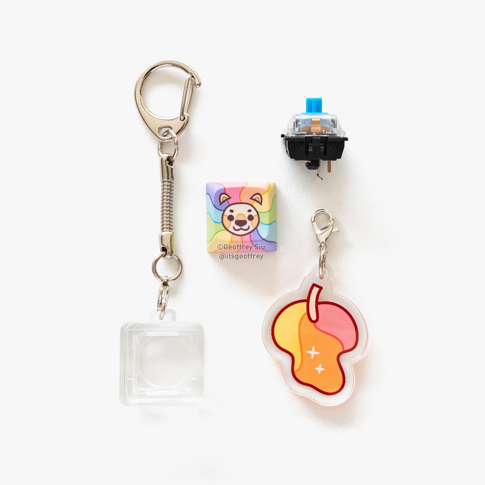 Adam the Rainbow Lion Clicky Keychain