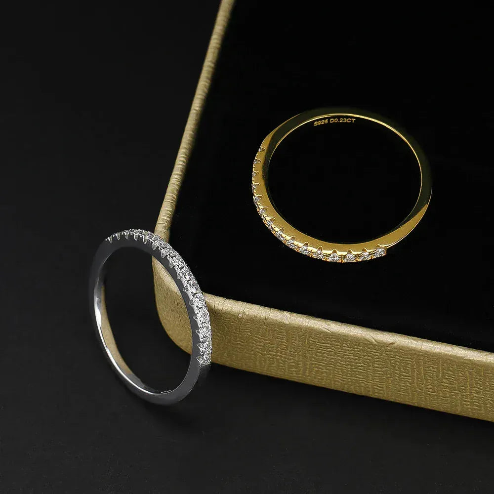 Real Moissanite Diamond Stackable Rings for Women.