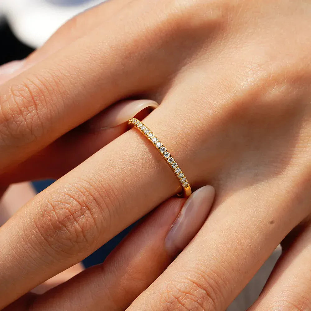 Real Moissanite Diamond Stackable Rings for Women.