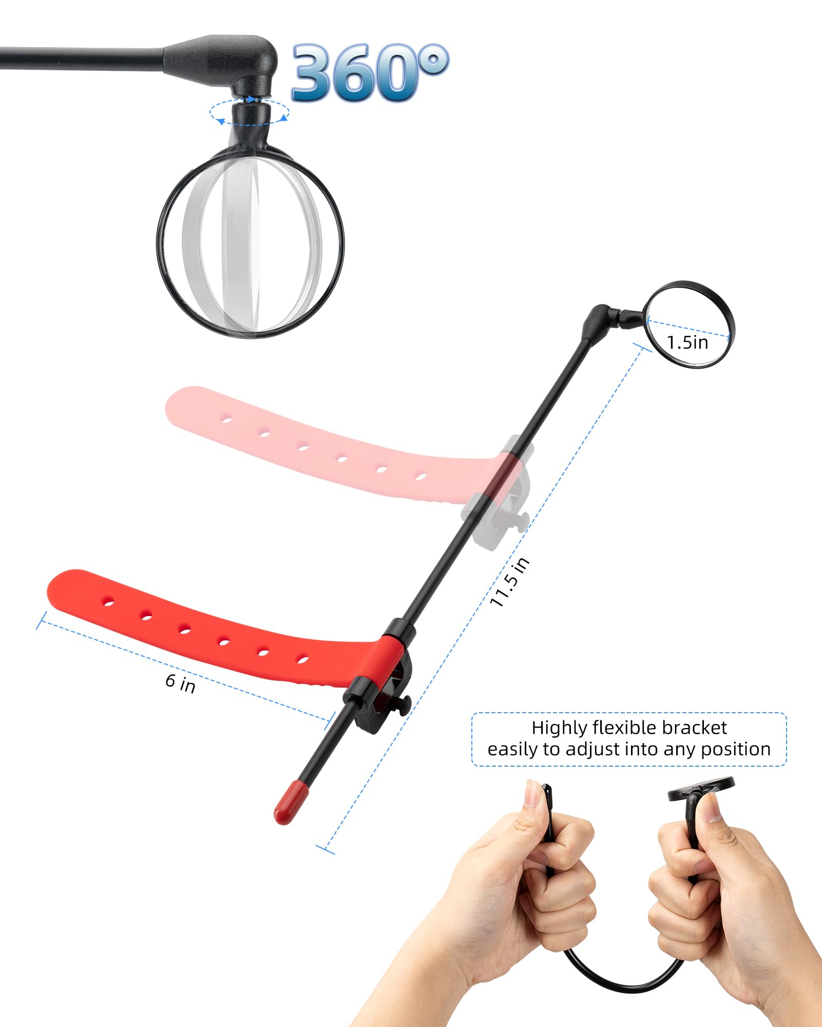 ROCKBROS Bike Helmet Mirror Detachable Fixing Way ycling Mirror
