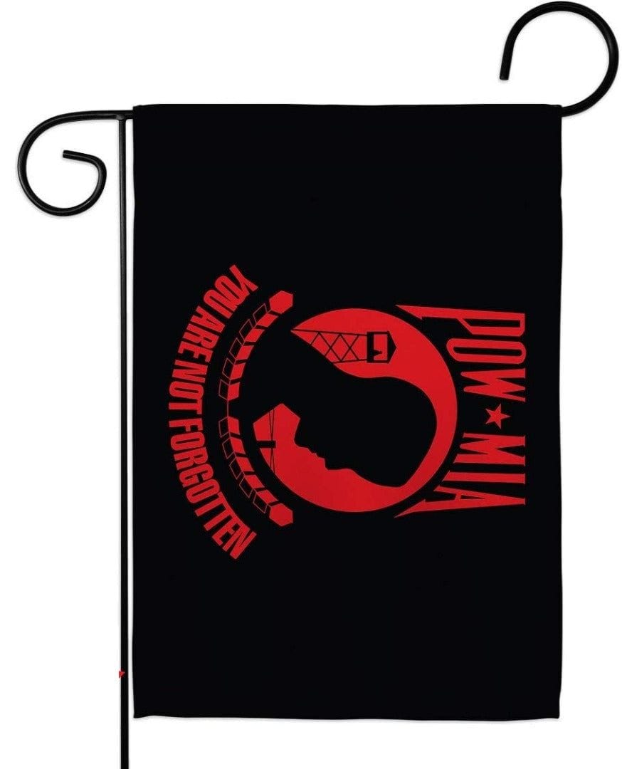 Red POW / MIA Garden Flag 2 Sided You Are Not Forgotten