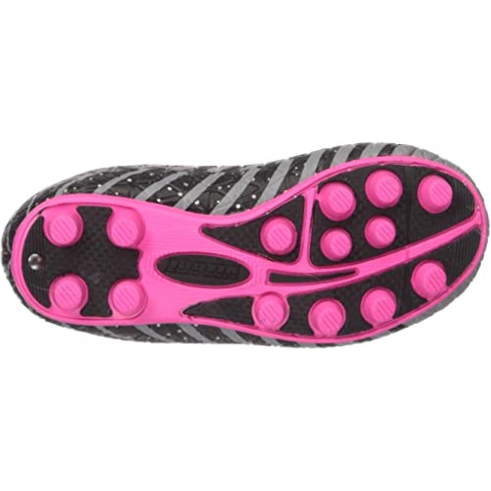 Bolt Kids Firm Ground Soccer Cleats – Pink/Black/Silver
