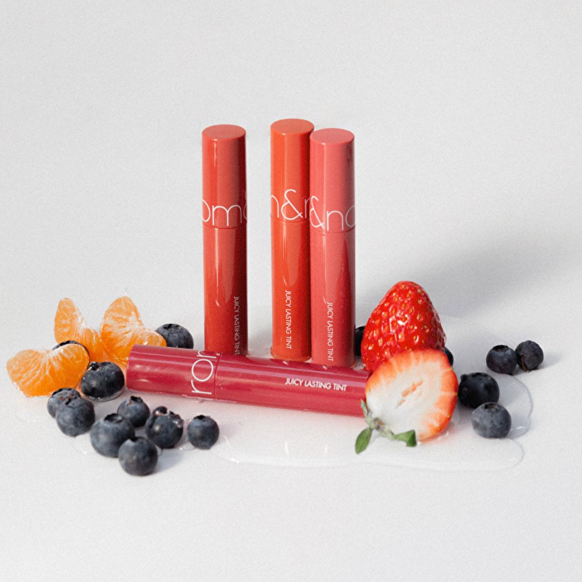 rom&nd Juicy Lasting Tint: Almond Rose Lip Tint - Long Lasting, Moisturizing K-Beauty Color & Shine