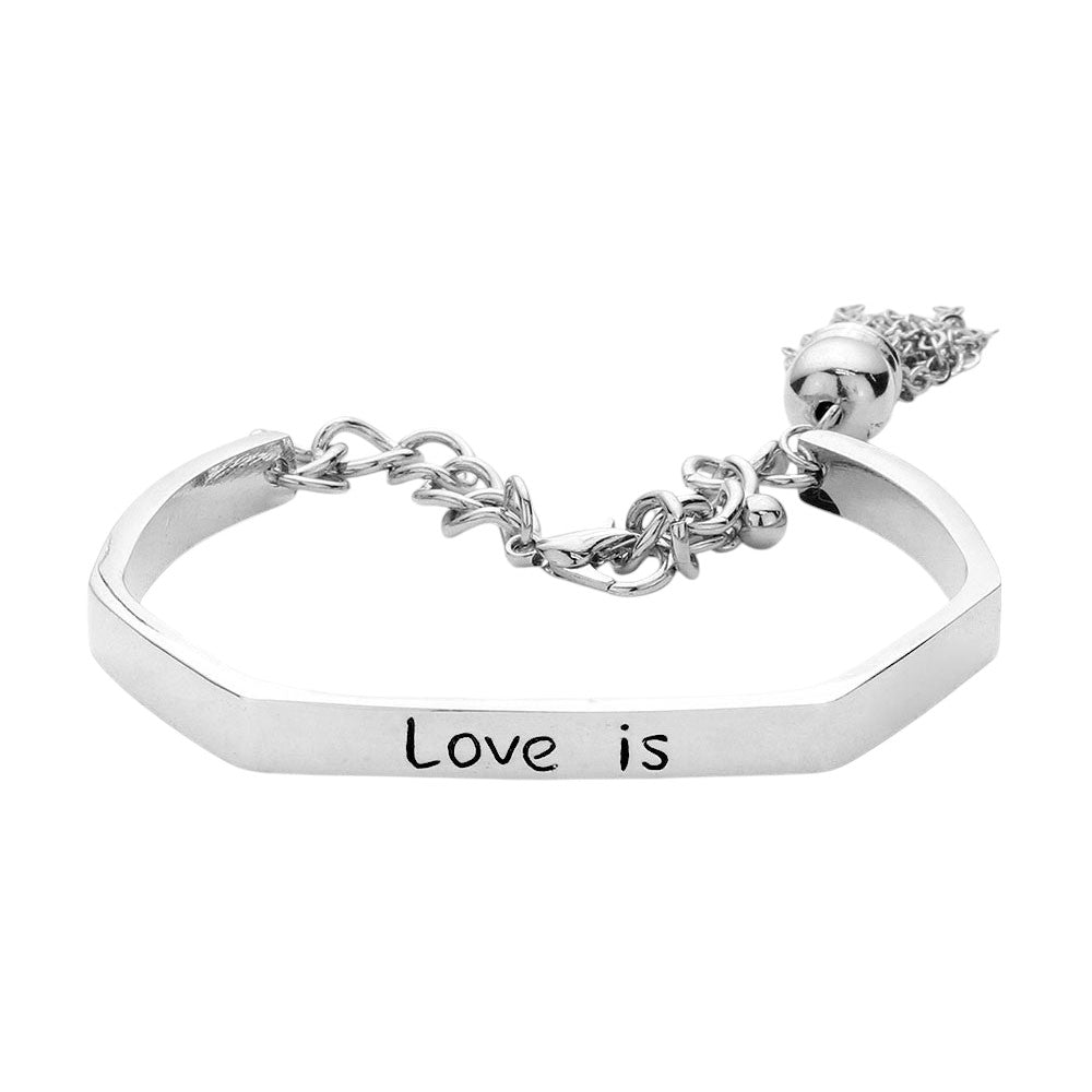 Love is Message Metal Tassel Bracelet