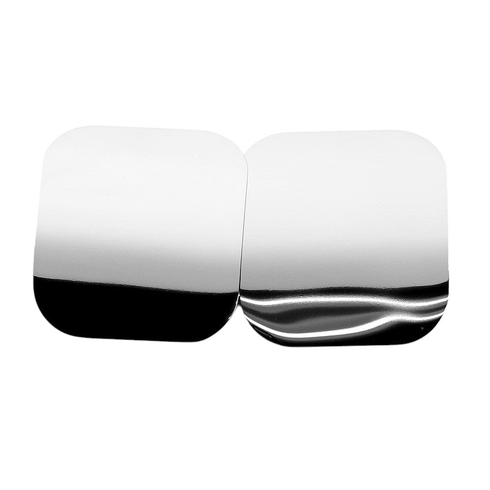 Stainless Steel Square Domed Stud Earrings