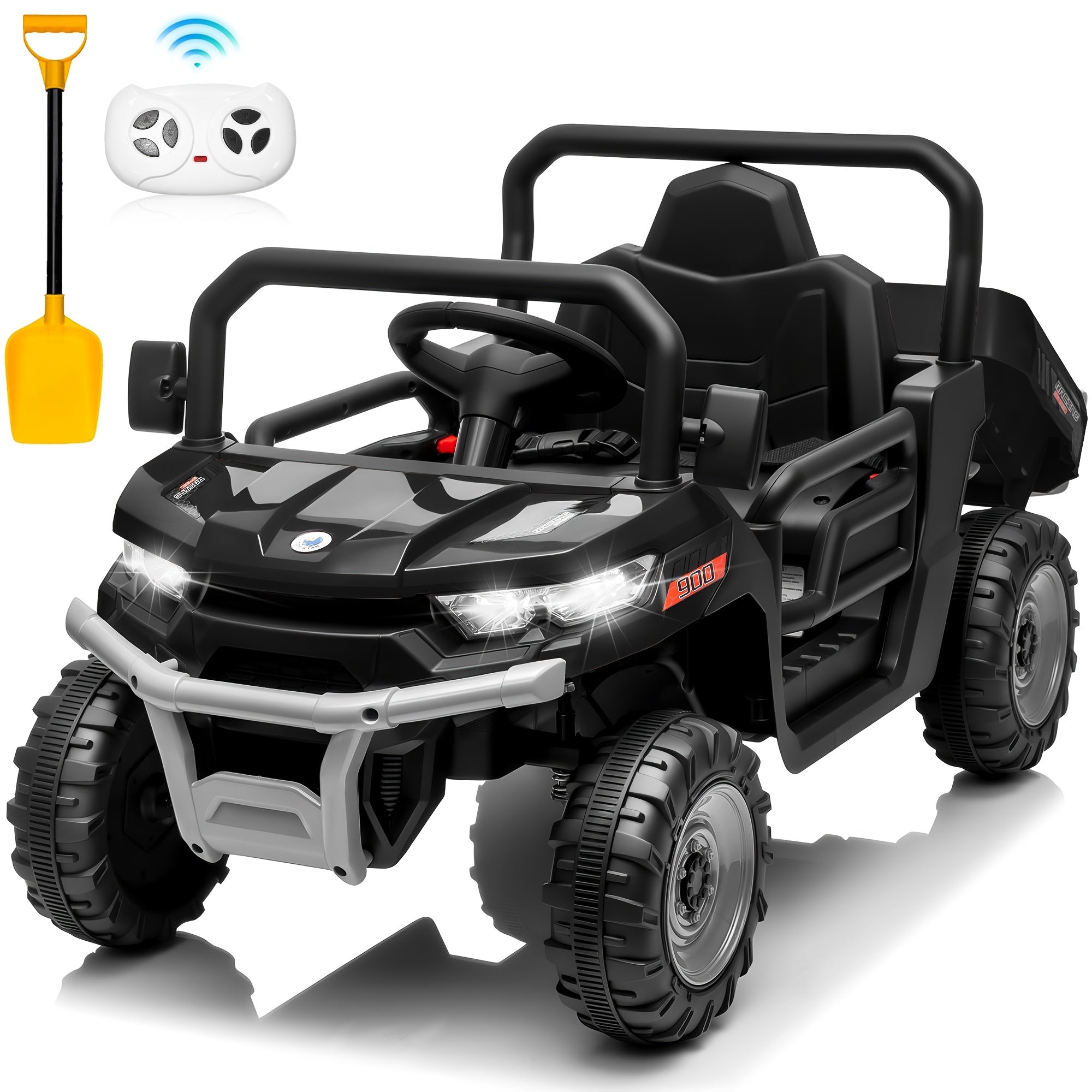 Ride-On Car W Parent Remote Control, Dump Bed & 3 Speeds