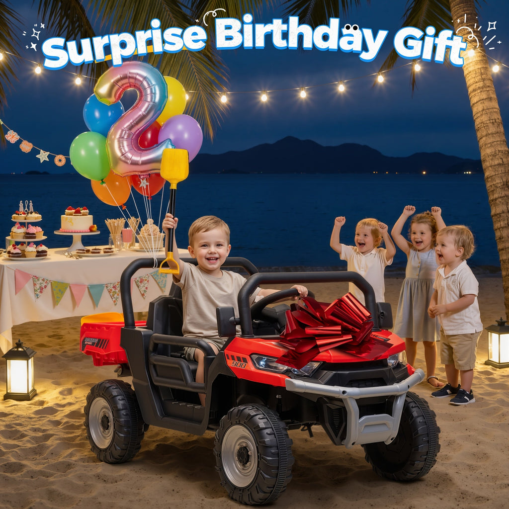 Ride-On Car W Parent Remote Control, Dump Bed & 3 Speeds
