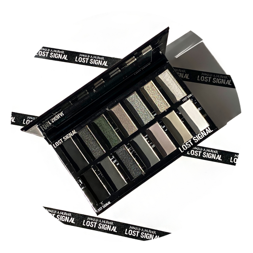 Makeup A Murder Lost Signal Palette - 14 Shade Grayscale Eye Shadow