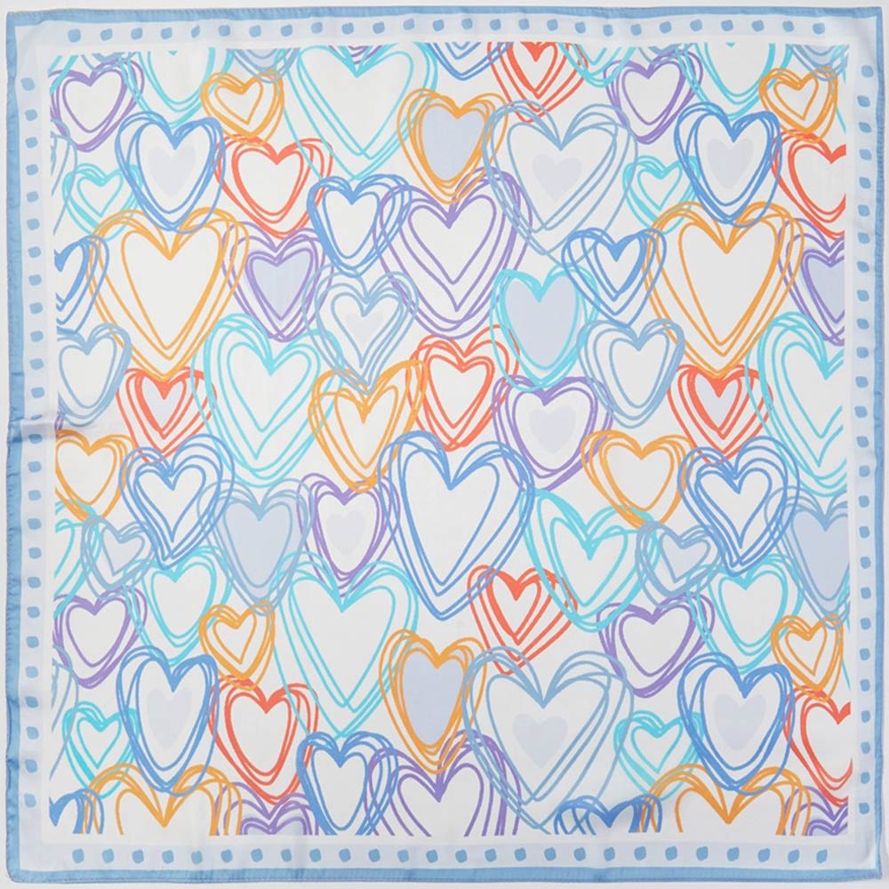Heart Pattern Square Bandana Scarf