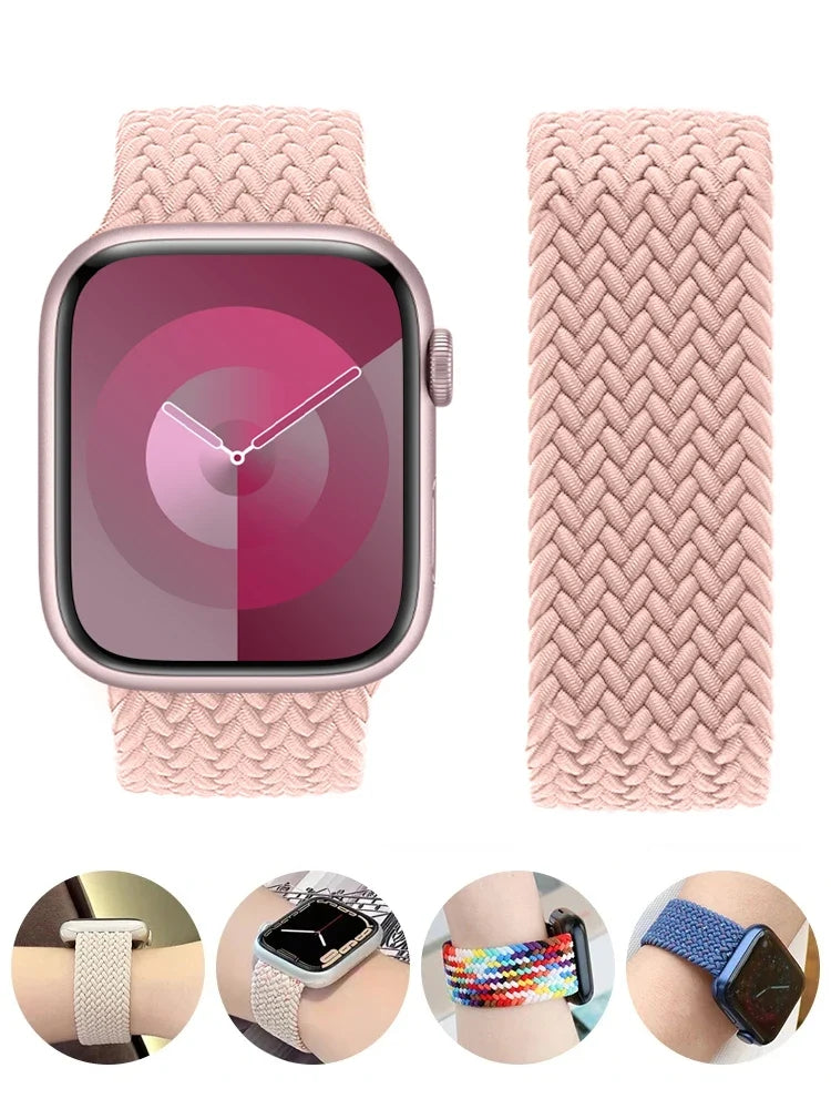 Braided Solo Loop For Apple watch Band 46mm 44mm 45mm 42mm 40mm 41mm Bracelet correa iwatch Series Ultra 2 11 10 9 SE 8 7 Strap