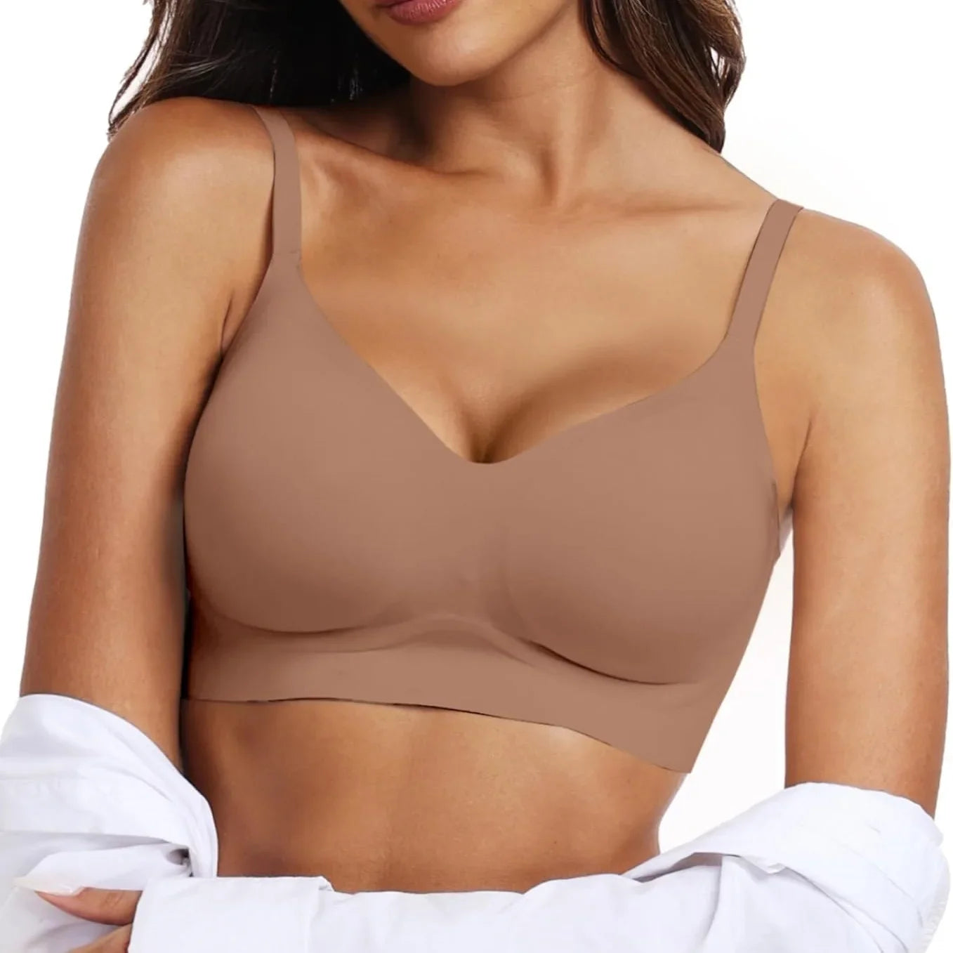 Women's Wire-Free Seamless Bra 3/4 Cup Thin Molded Cup Soft Support Bra Comfortable Breathable and beauty Smooth Bra Push-Up