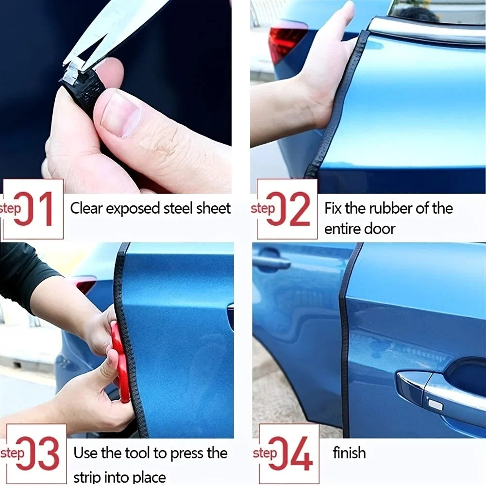 5/10M Car Door Protector Edge Scratch Strip Guard Trim Universal Car Door Anti Collision Protection With Steel Carstyling