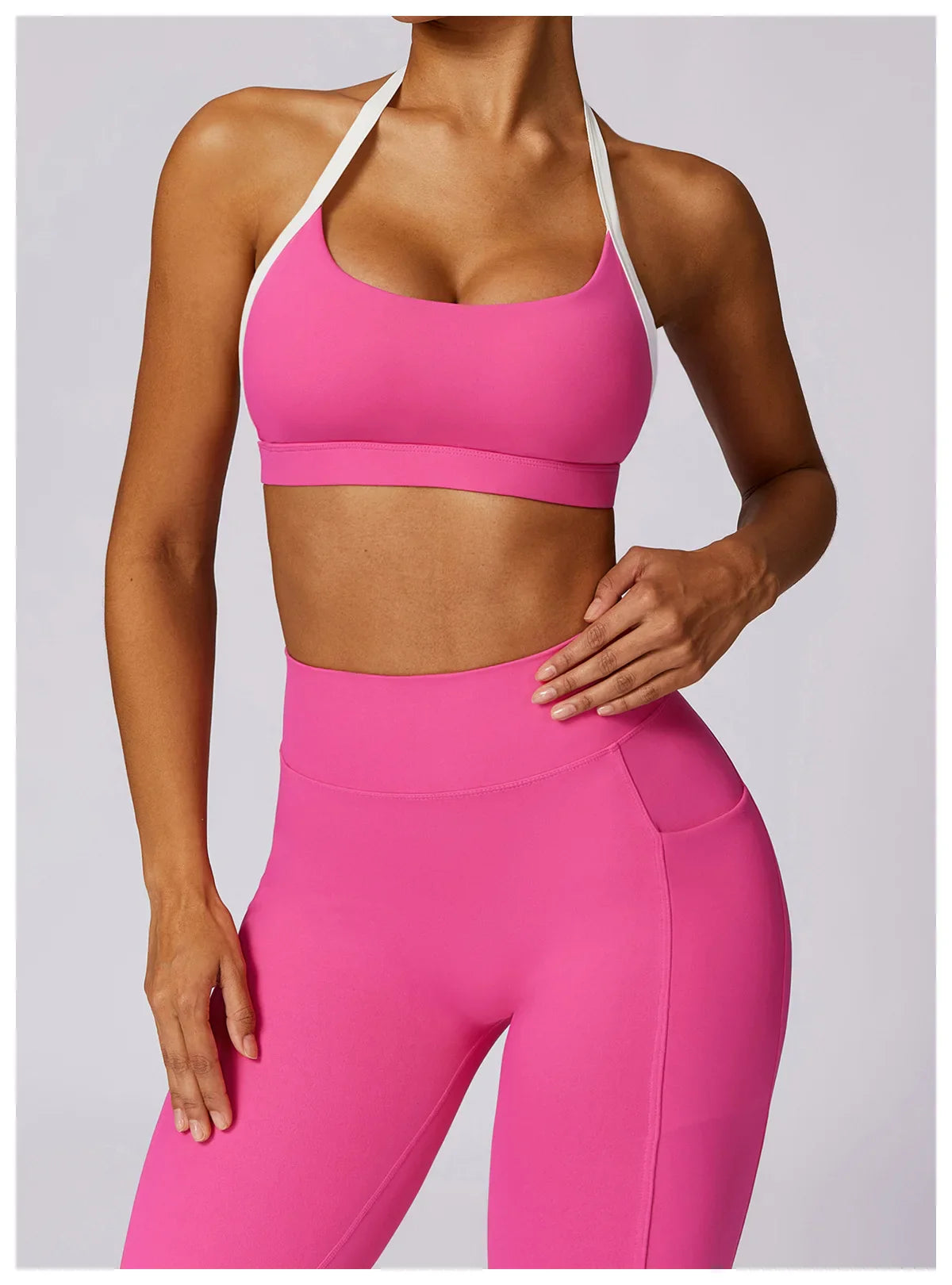 Women's Neck Hanging Back Beauty Yoga Bra Quick Drying Sports Underwear Gym Push Up Workout High-intensity Running Fitness Vest