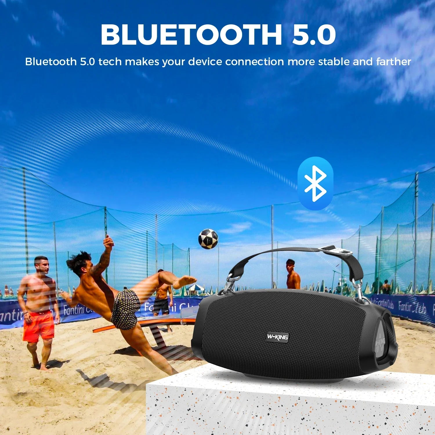 W-King 70W Portable Bluetooth Speaker With Wireless Microphone Waterproof