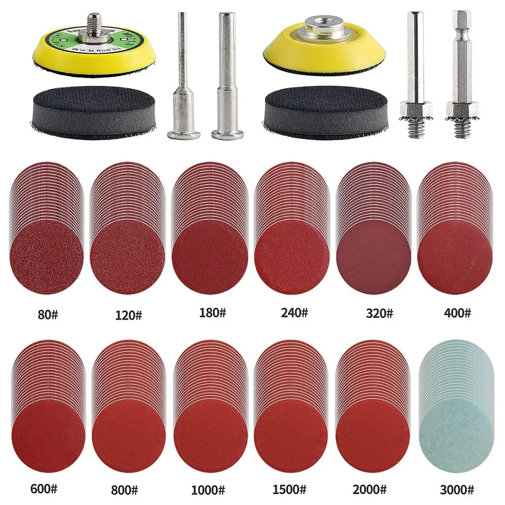 2 Inch Sanding Disc 80-3000 Grit Alumina Sanding Pad Drill Grinder Rotary Tools Accessories Quick Change Sanding Sheet for Metal