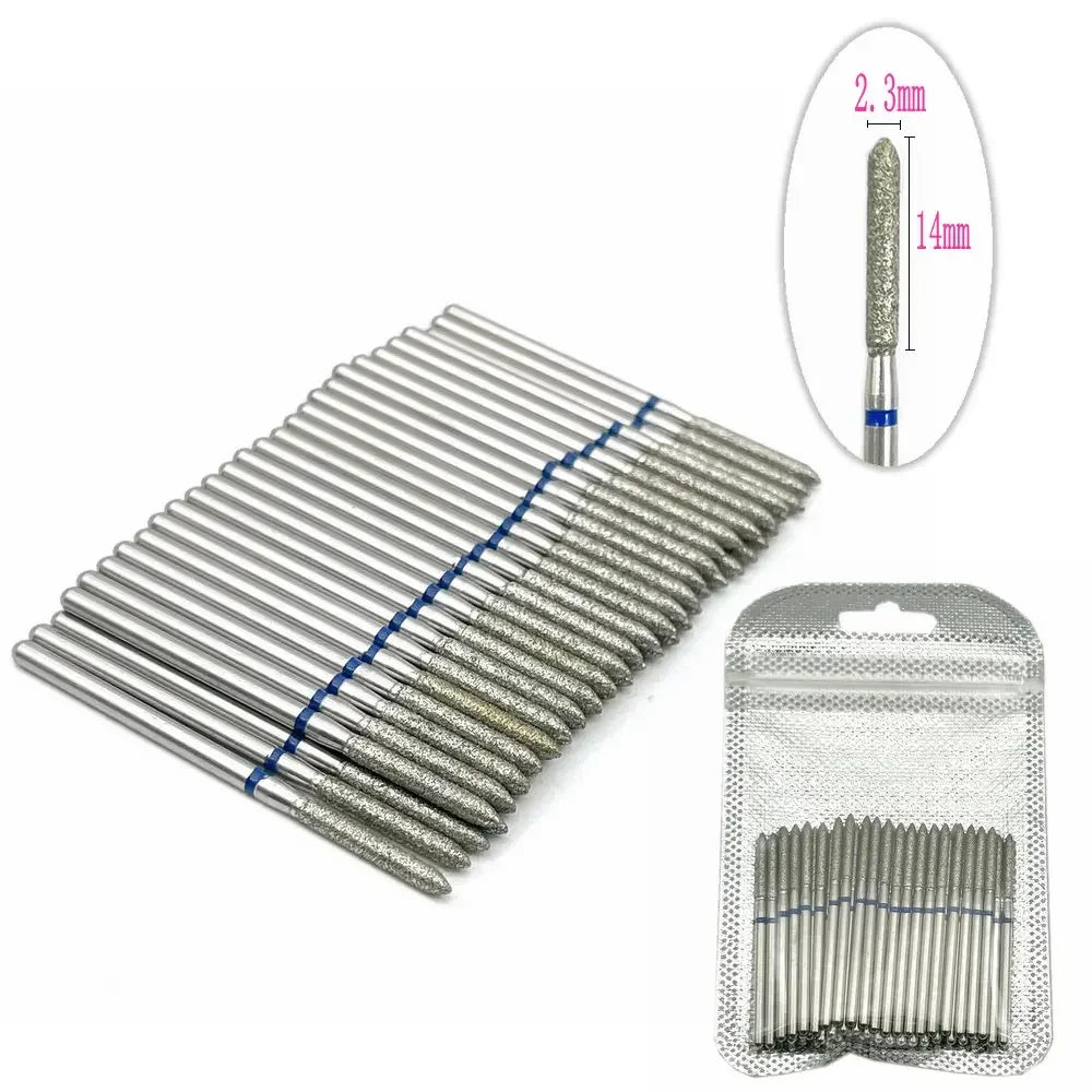 50pc Diamond Nail Drill Cuticle Clean Bit Set Milling Cutter for Manicure Electric  Bits Accessories Dead Skin Remove Tool