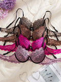 4Pcs Daily Lace Trim Women's Underwear Set Rhinestone Push up Underwire Bra Airy & Stylish Women Lace Lingerie Set
