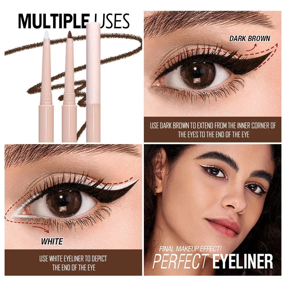 Eyeliner Shadow Stick — Twist-Up Sharpener, Long-Wear Waterproof Smudge-Proof, Precise Matte Line & Blendable, Xmas & Winter