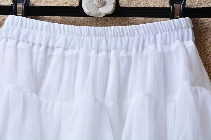 Short skirt white lace cake skirt skirt skirt female summer high waist thin a line skirt princess puffy skirt
