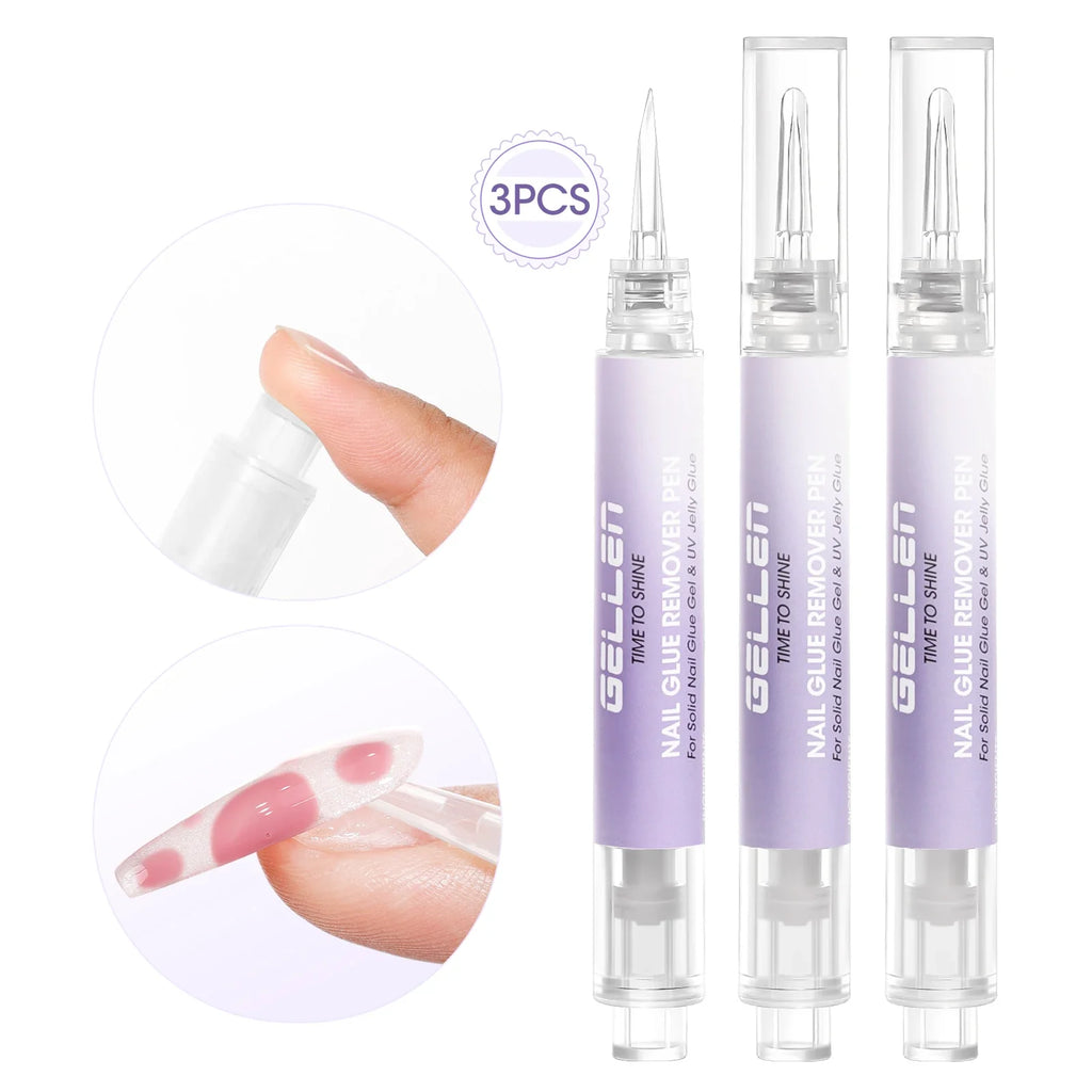 GELLEN Nail Glue Remover 40ml Gentle Formula UV Gel Removal Fake Tips Non Acetone Odorless Easy Debonder False Nails Glue Off