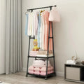 Multifunctional Storage Floor Standing Clothes Rack Simple Mobile Drying Rack Dormitory Space-saving Household Garment Organizer
