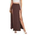 Sexy High Waist Women Elastic Side High Split Skirts Solid Loose Fit Sweat Absorption Summer Female Long Beachwear Skirts