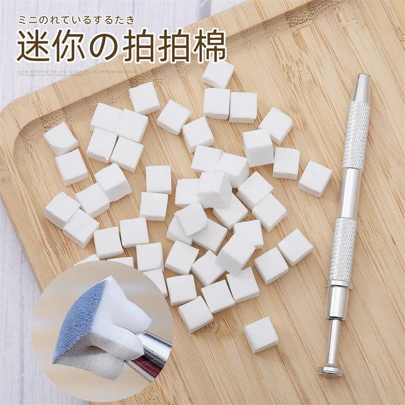 50PCS Sponge Gradient Nail Art Stamper Tools Gel Polish Color Gradient Brush Glitter Powder Dotting Pen For Manicure Accessories