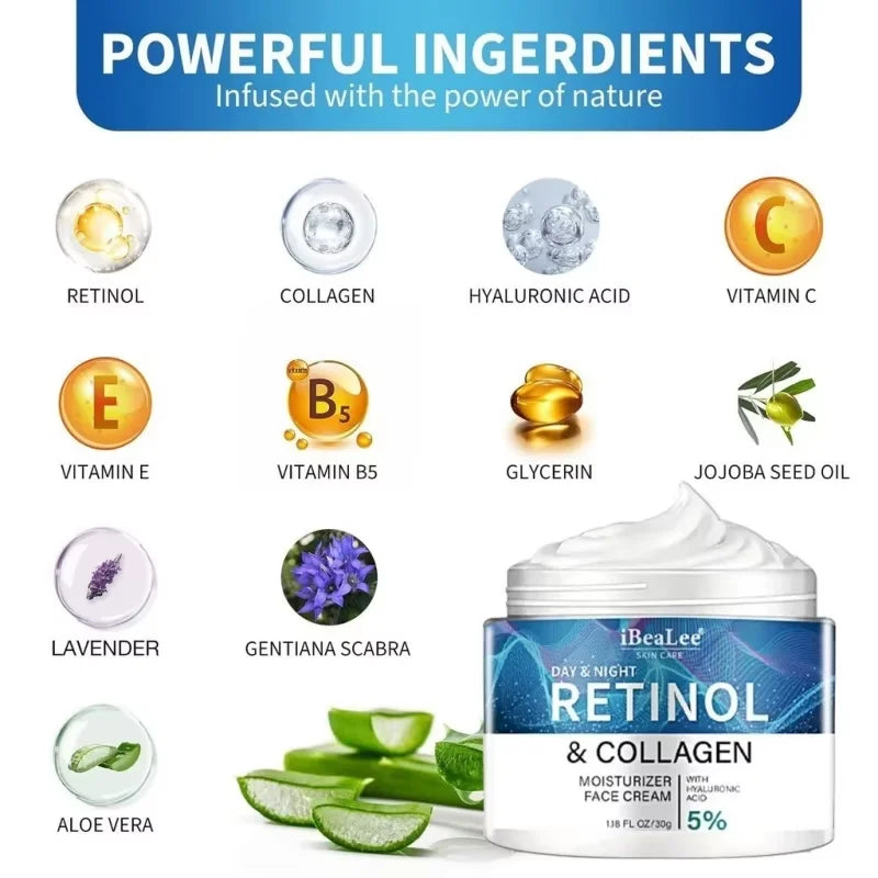 Retinol Anti-wrinkle Cream For Men Collagen Anti-Aging Removal Face Neck Wrinkle Efficient Moisturizing Firming Korean Skin Care