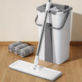 Spin Mop and Bucket Set with Wringer, Floor Cleaning System with 3 Washable Microfiber Pads for Wet & Dry Use on All Floors