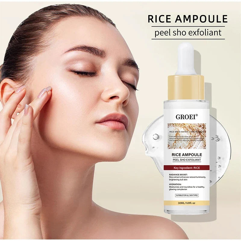 Peel Shot Ampule Set Rice Toner Moisturizing Facial Essence Glowing Skin Water-oil Balancing Essence Revitalizing Skin Dullness
