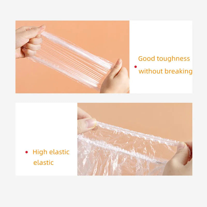 100/50/20pcs Disposable Food Cover Food Grade Fruit Vegetable Storage Bag Elastic Plastic Bag Bowl Cup Kitchen Fresh Keeping Bag