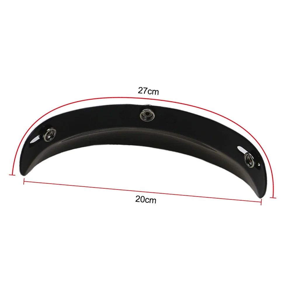 Universal Black 3-Snap Motorcycle Helmet Peak Lens Open Face Sun Shade Visor Shield