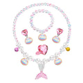 Mermaid Necklace Set for Girls | Sparkling Fish Tail Shell Jewelry Gift