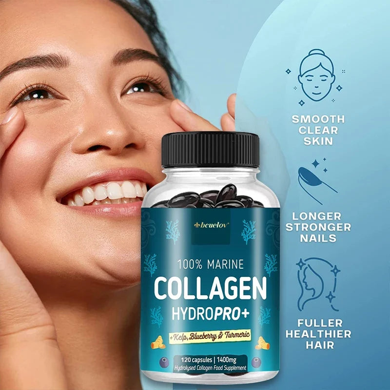 Hydrolyzed Marine Collagen - HYDROPRO, Advanced Hydrolyzed Formula for Optimal Absorption, Skin, Hair, Nails & Joint Support