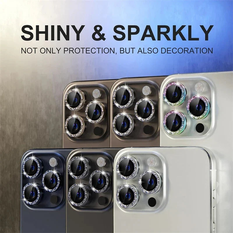 Camera Lens Protector For iPhone 16 Pro Max 16Plus 16Pro 14 15 Pro Max Diamond Metal Protective Glass For iPhone 14 15 Plus Lens