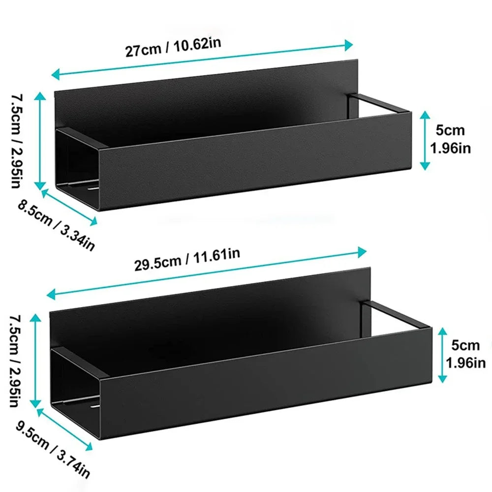 Refrigerator Magnetic Shelf Spice Sundry Side Storage Rack Hanging Basket Space Saving Kitchen Organizer Shelf Household Holder