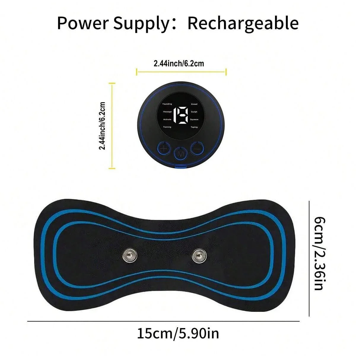 1PC Smart Mini Neck Massager Sticker USB Rechargeable Multi-function Massage Device Portable Shoulder & Neck Massager