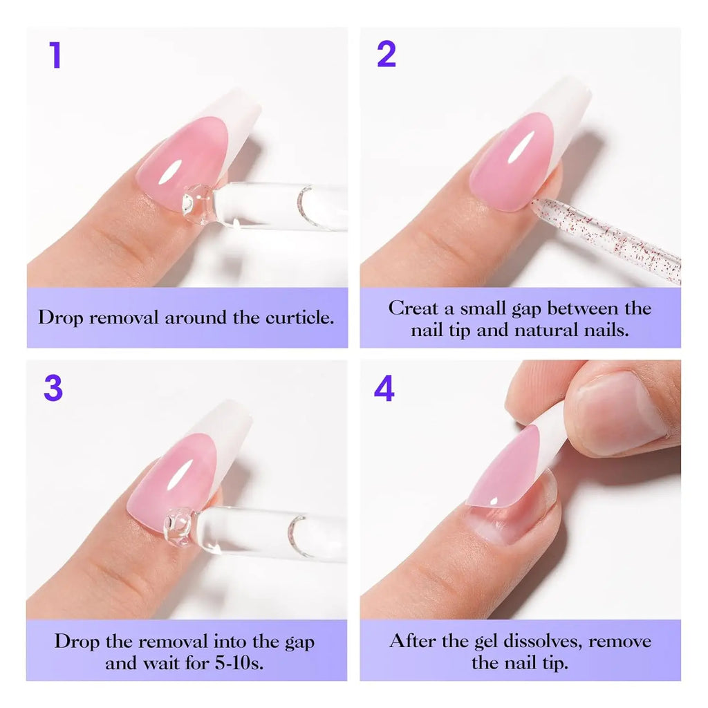 GELLEN Nail Glue Remover 40ml Gentle Formula UV Gel Removal Fake Tips Non Acetone Odorless Easy Debonder False Nails Glue Off