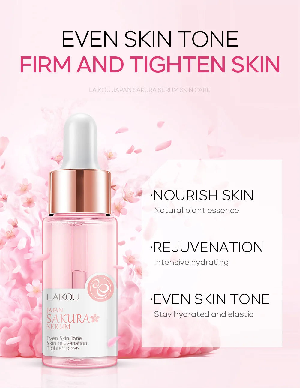 LAIKOU Sakura Face Serum  Wrinkle Essence Brightening Essence Shrink Pores Moisturizing Skin Care 17ml or 30ml