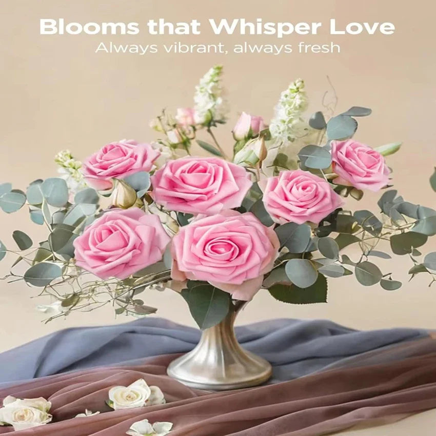 PE Foam Rose Artificial Flower Wedding Bride Bouquet Accessory Garland Home vase table Outdoor Garden festival Party DIY Decor