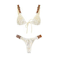 White Crochet 3Pcs Bikini Set Sexy Women Swimsuit Push Up Swimwear Brazilian Biquini Beach Skirt Micro Bikinis Bathing Suits