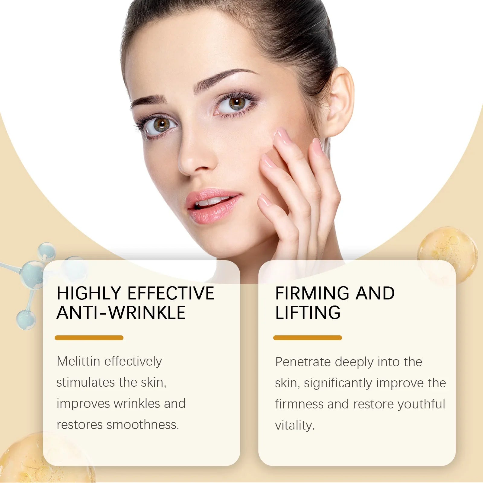 Bee Venom Wrinkle Removal Cream Firming Lifting Facial Moisturizing Deep Hydration Smoothing Fine Lines Anti Aging Face Cream