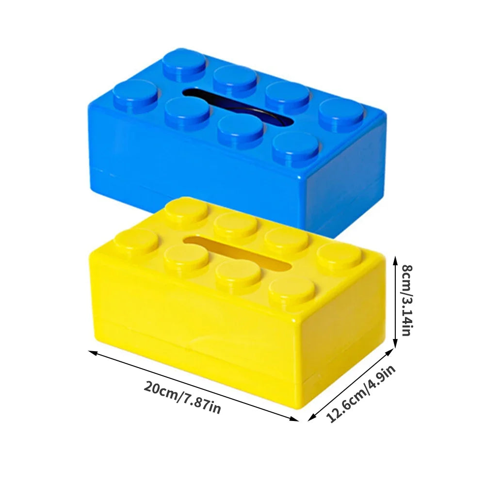 1PC Creative Cartoon Building Block Tissue Box with High Aesthetic Value for Household Napkins Paper Drawer Storage Box