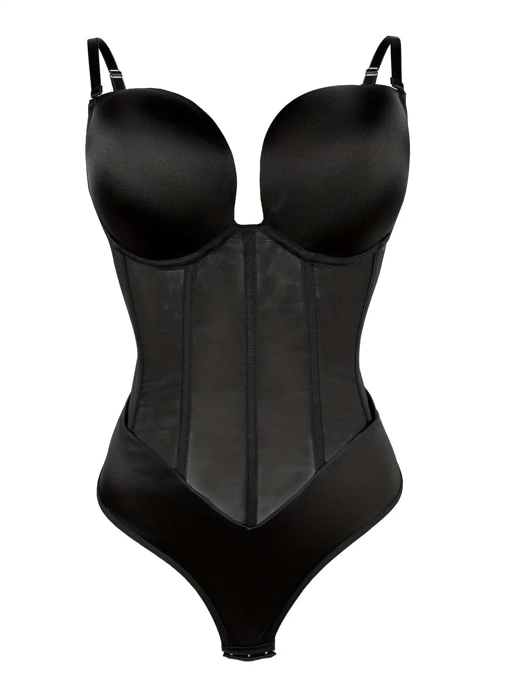 Backless Solid Low Cut Shapewear Bodysuit Tummy Control Waist Trainer Thong Slimmer Women Underwear