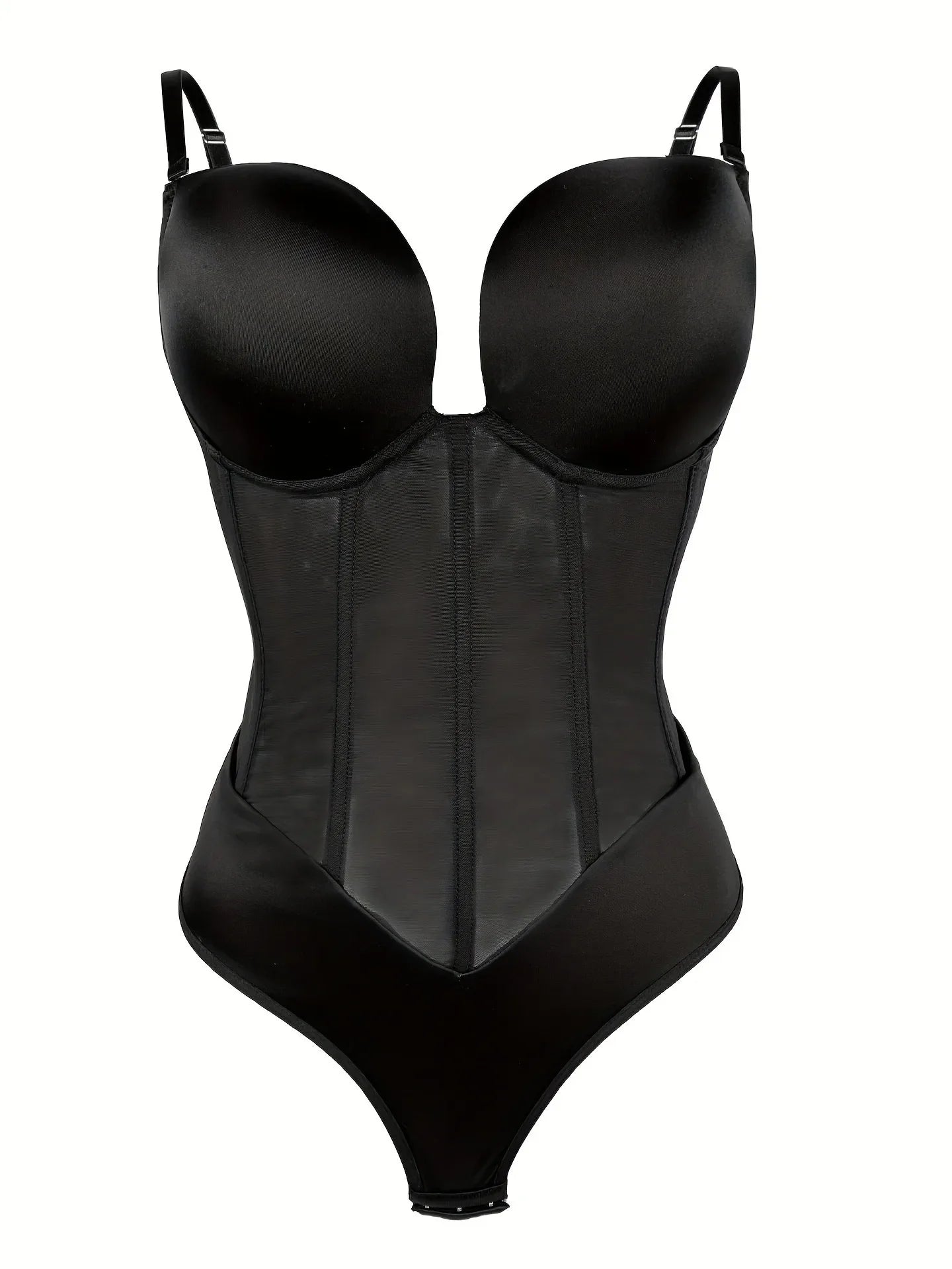Backless Solid Low Cut Shapewear Bodysuit Tummy Control Waist Trainer Thong Slimmer Women Underwear