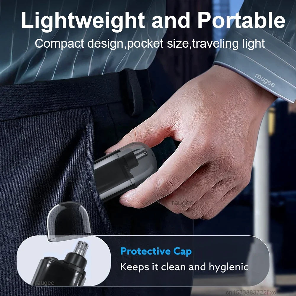 Nose Hair Trimmer for Men USB Rechargeable Mini Pocket Nose Hair Clipper Portable Electric Eyebrow Ear Nose Hair Cutting Machine