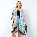 Abstract Print Kimono Poncho