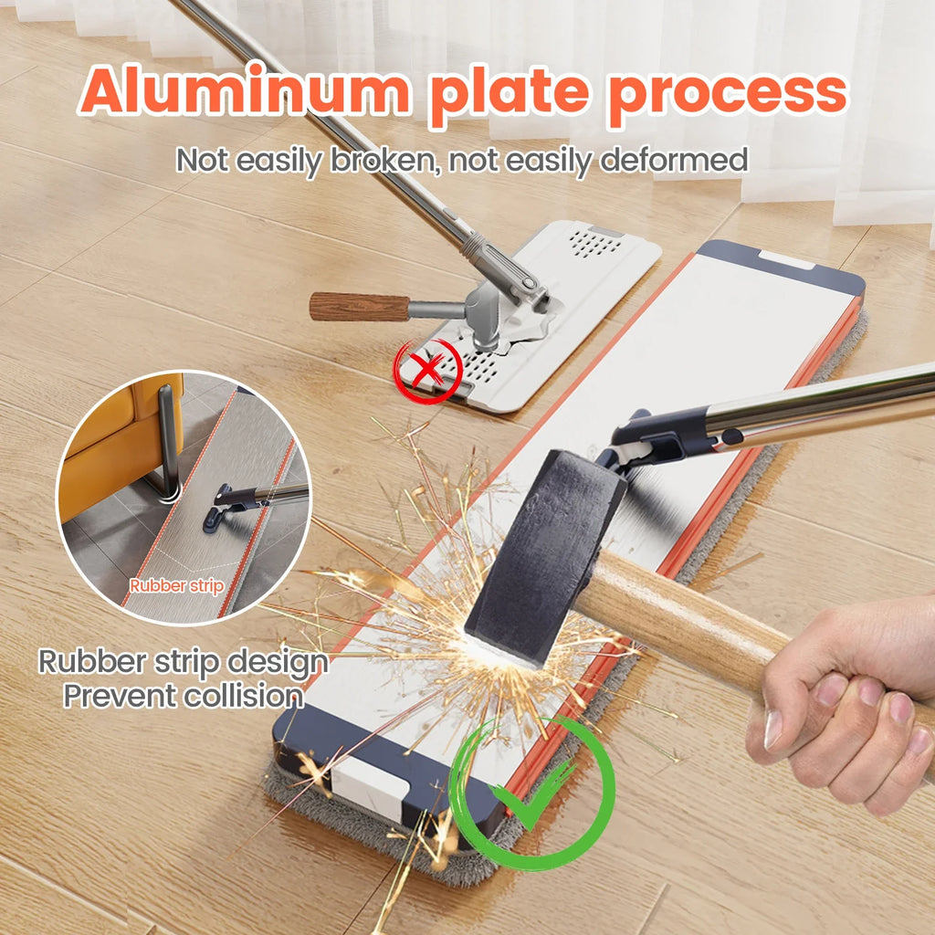Magic Flat Squeeze Mop With Bucket Hand Free Lazy Cleaning Mop Microfiber Rotating Self Wringing Mop House Cleaning Spin bucket