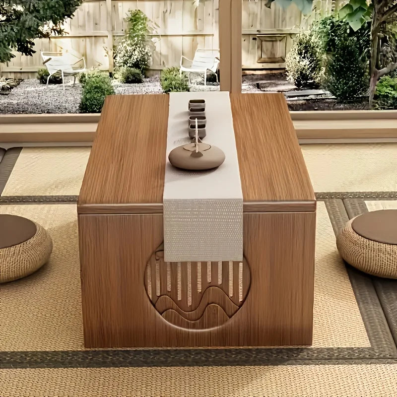 Versatile Bamboo Folding Table - Japanese Style, Perfect for Bedroom & Study, Durable Low-Rise Design with Smooth Finish